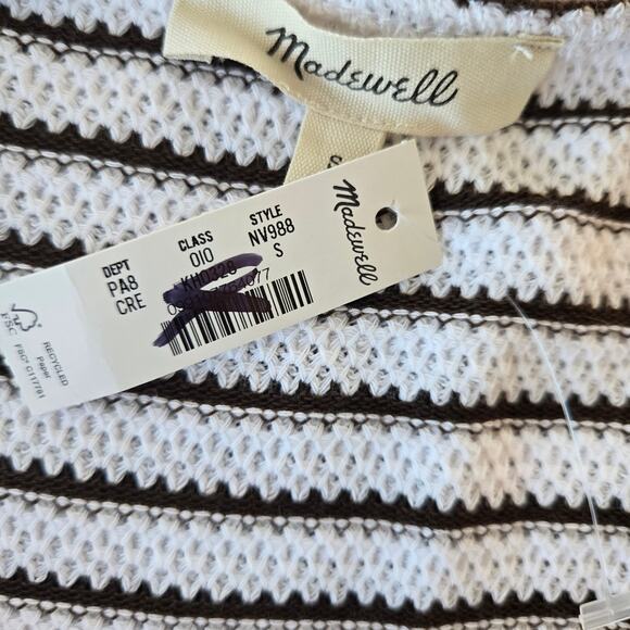 Madewell Embroidered Boxy Knit Tee in Stripe Size S NWT - Picture 5 of 6